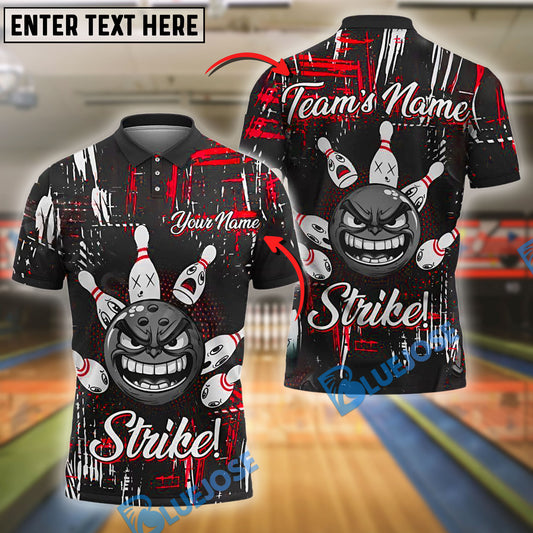 BlueJose Bowling And Pins Strike Master Customized Name, Team Name 3D Shirt (4 Colors)