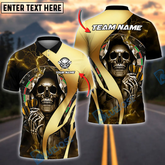 BlueJose Darts Golden Grim Reaper Personalized Name, Team Name Shirt (4 Colors)