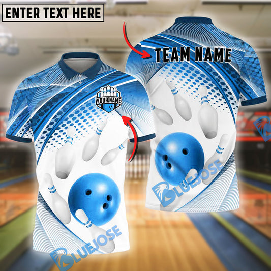 BlueJose Bowling And Pins Strike Force Customized Name, Team Name 3D Shirt (4 Colors)