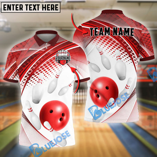 BlueJose Bowling And Pins Strike Force Customized Name, Team Name 3D Shirt (4 Colors)