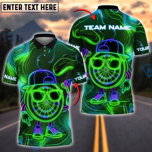 BlueJose Darts Cool Dude Neon Style Customized Name, Team Name 3D Shirt (4 Colors)