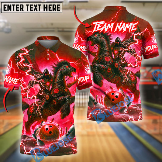 BlueJose Bowling And Pins Thunder Stallion Customized Name, Team Name 3D Shirt (4 Colors)
