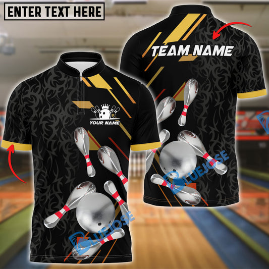 BlueJose Bowling And Pins Silver Dropkick Customized Name 3D Shirt (4 Colors)