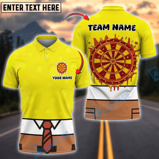 BlueJose Darts Spongebob Cheesy Hero Personalized Name, Team Name Shirt