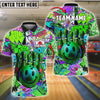 BlueJose Bowling And Pins Graffiti Funny Smiley Customized Name, Team Name 3D Shirt (4 Colors)
