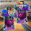 BlueJose Bowling And Pins Graffiti Funny Smiley Customized Name, Team Name 3D Shirt (4 Colors)