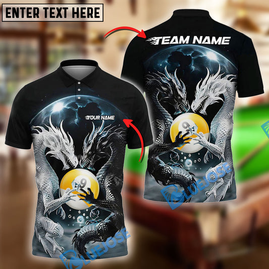 BlueJose Billiards Ball 9 Yinyang Dragon Duel Personalized Name, Team Name Unisex Shirt