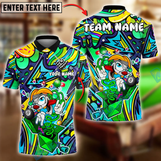 BlueJose Billiards 8 Ball Clown Cartoon In Secret Box Personalized Name, Team Name Unisex Shirt (4 Colors)