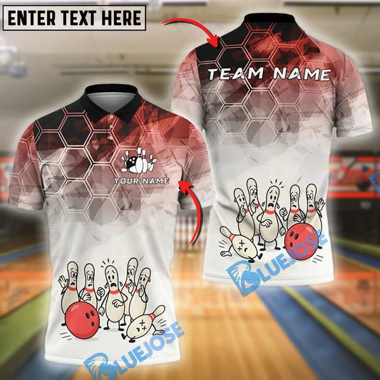 BlueJose Bowling And Pins Cartoon Pins Confusion Customized Name, Team Name 3D Shirt (4 Colors)