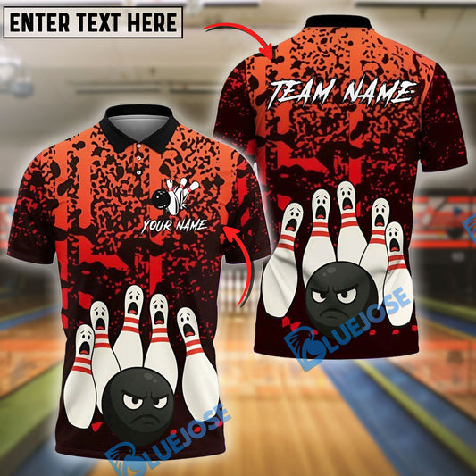 BlueJose Bowling And Pins Black Ball Fury Customized Name, Team Name 3D Shirt (4 Colors)