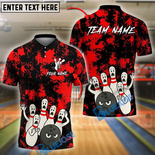 BlueJose Bowling And Pins Scared Pins Chaos Customized Name, Team Name 3D Shirt (4 Colors)