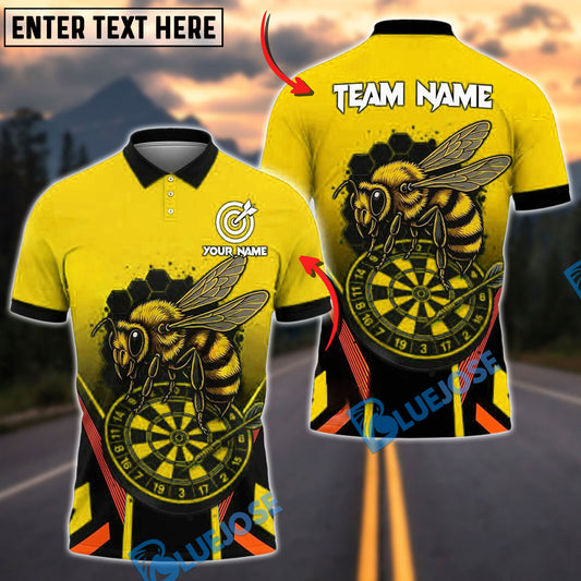 BlueJose Darts Bee Hunter Style Personalized Name, Team Name Shirt (4 Colors)