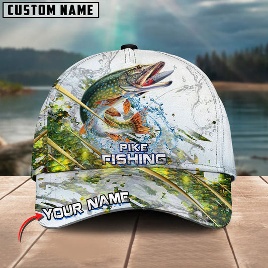 BlueJose Pike Fishing Gold Premium Skinfish Pattern Personalized Cap