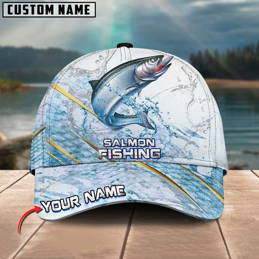 BlueJose Salmon Fishing Gold Premium Skinfish Pattern Personalized Cap