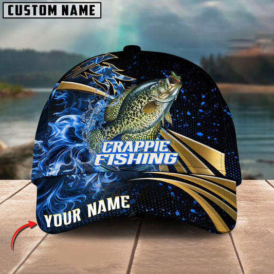 BlueJose Crappie Fishing Hooked Jump Splash Personalized Cap