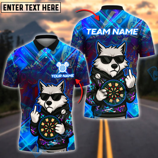 BlueJose Darts Wolf Graffiti Style Customized Name, Team Name 3D Shirt (4 Colors)
