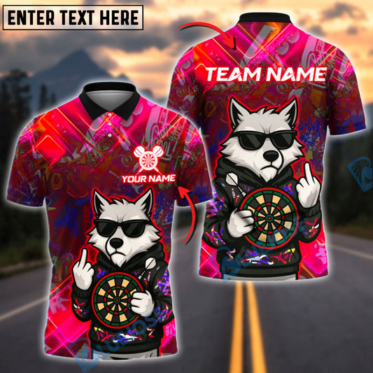 BlueJose Darts Wolf Graffiti Style Customized Name, Team Name 3D Shirt (4 Colors)