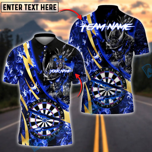 BlueJose Darts Samurai Line Gold Premium Fire Dartboard Customized Name, Team Name 3D Shirt (4 Colors)