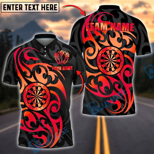 BlueJose Darts Golden Tribal Pattern Customized Name, Team Name 3D Shirt (4 Colors)
