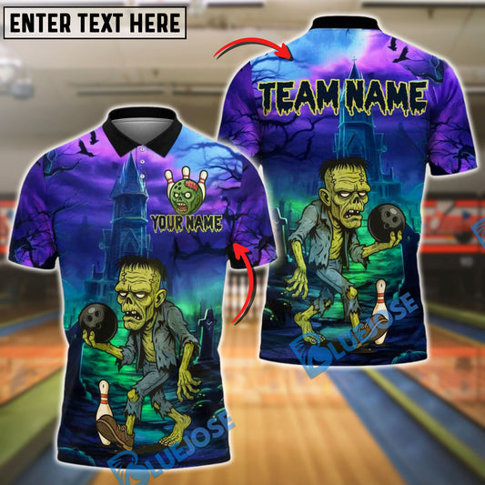BlueJose Bowling Zombie Horror Night Castle Personalized Name, Team Name 3D Shirt