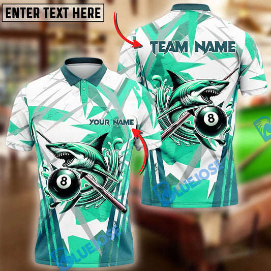 BlueJose Billiards Shark 8 Ball Line Pattern Personalized Name, Team Name Unisex Shirt ( 4 Colors )
