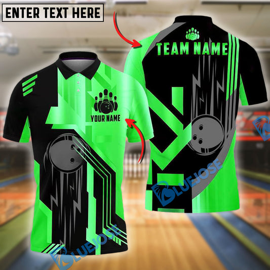 BlueJose Bowling And Pins Golden Pattern Customized Name 3D Shirt ( 6 Colors)