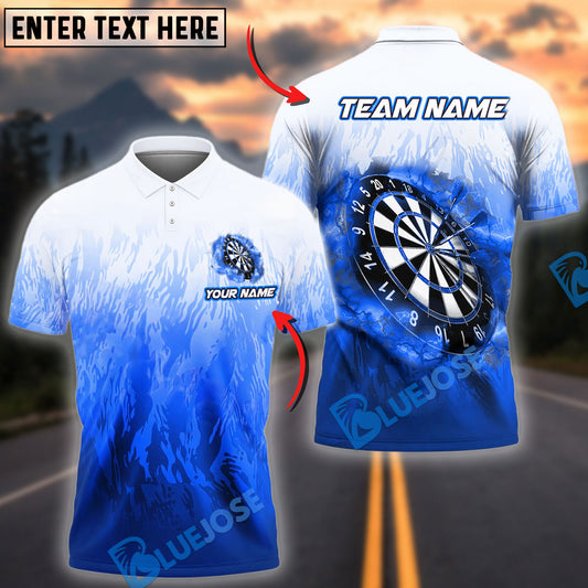 BlueJose Darts Flame Pattern Multicolor Options Personalized Name Shirt (4 Colors)