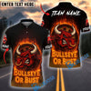 BlueJose Darts Flaming Bull Rage Multicolor Options Personalized Name Shirt (4 Colors)