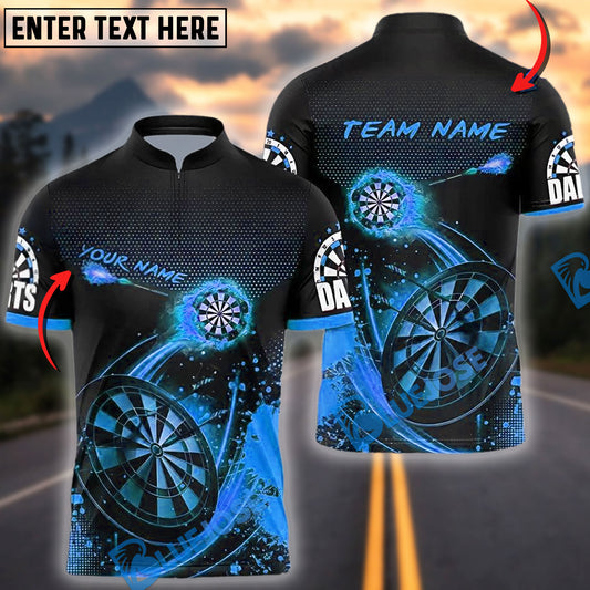BlueJose Darts Flaming Personalized Name, Team Name Shirt (6 Colors)