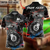 BlueJose Billiards Ball 8 Pool Shattered Glass Lightning Personalized Name, Team Name Unisex Shirt (4 Colors)