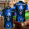 BlueJose Billiards 8 Ball Skull Fire Lord Personalized Name, Team Name Unisex Shirt (4 Colors)