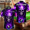BlueJose Billiards 8 Ball Skull Fire Lord Personalized Name, Team Name Unisex Shirt (4 Colors)
