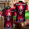 BlueJose Billiards 8 Ball Skull Fire Lord Personalized Name, Team Name Unisex Shirt (4 Colors)