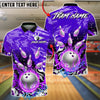 BlueJose Bowling And Pins Silver Flame Strike Explosion Customized Name, Team Name 3D Shirt (4 Colors)