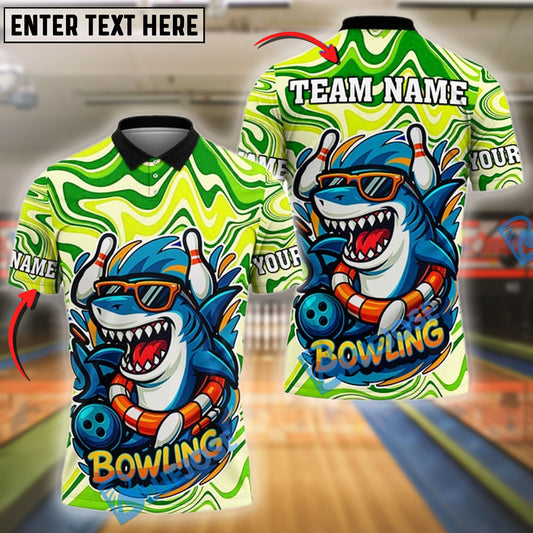 BlueJose Bowling And Pins Shark Happy Summer Customized Name, Team Name 3D Shirt (4 Colors)