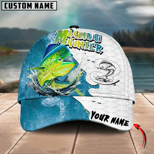 BlueJose Mahi-Mahi Hunter Fishing Graphic Splash Effect Personalized Cap
