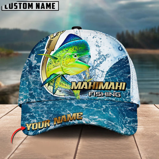 BlueJose Mahi-Mahi Fishing Golden Hook Graphic Personalized Cap