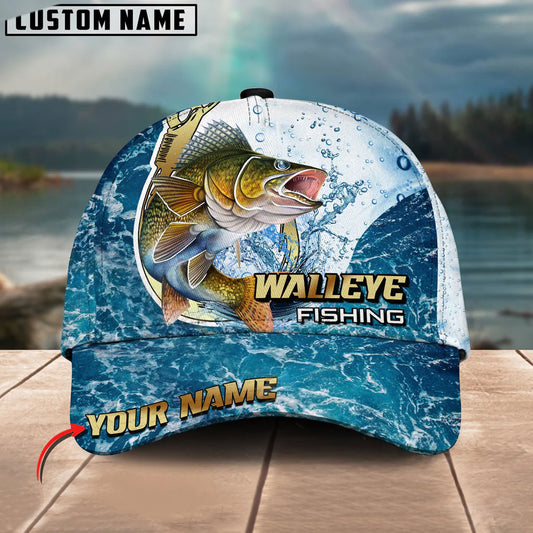 BlueJose Walleye Fishing Golden Hook Graphic Personalized Cap