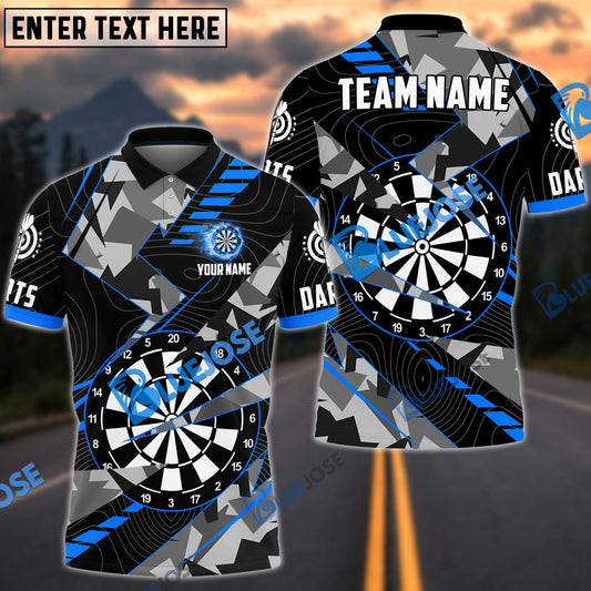 BlueJose Darts Grunge Thunder Personalized Name, Team Name Shirt (4 Colors)