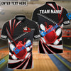 BlueJose Bowling And Pins Point Tornado Pattern Multicolor Customized Name 3D Shirt (4 Colors)