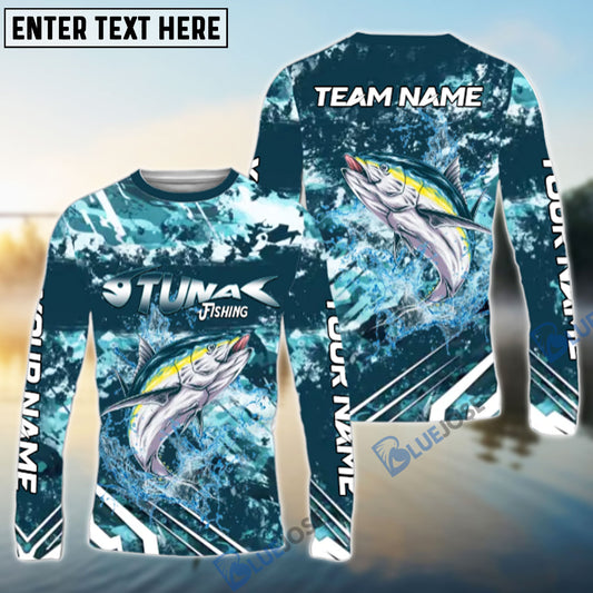 Bluejose Tuna Fishing Splash Pro Design Name & Team Name 3D Shirts