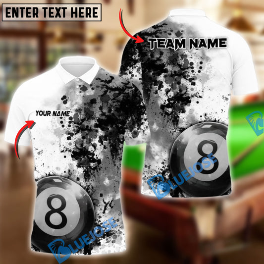 BlueJose Billiards Ball 8 Paintful Personalized Name Shirt (4 Colors)