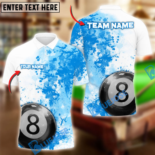BlueJose Billiards Ball 8 Paintful Personalized Name Shirt (4 Colors)