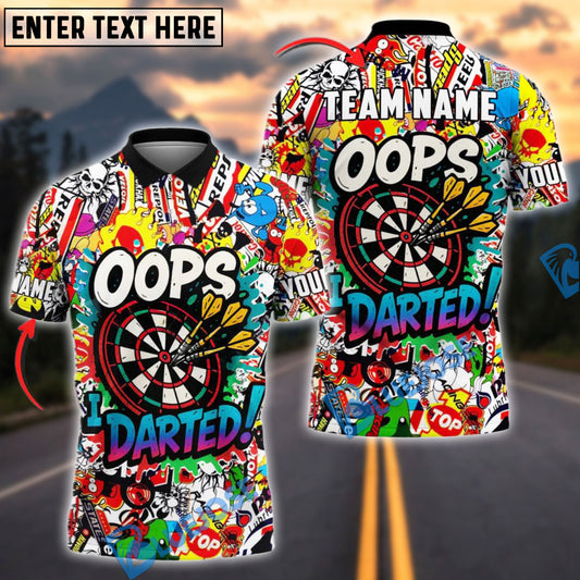 BlueJose Darts Oops! I Darted Graffiti Personalized Name, Team Name Shirt