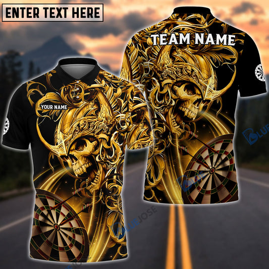 BlueJose Darts Viking Skull Warrior Personalized Name, Team Name Shirt (2 Colors)