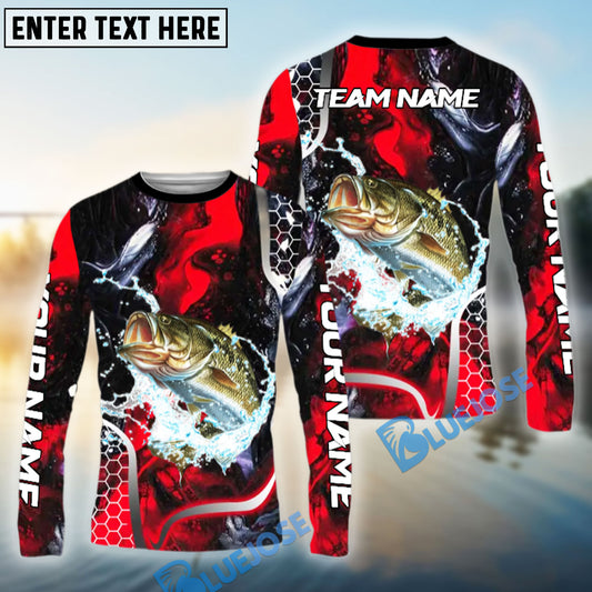 Bluejose Bass Fishing Red Thunder Custom Name & Team Name 3D Shirts