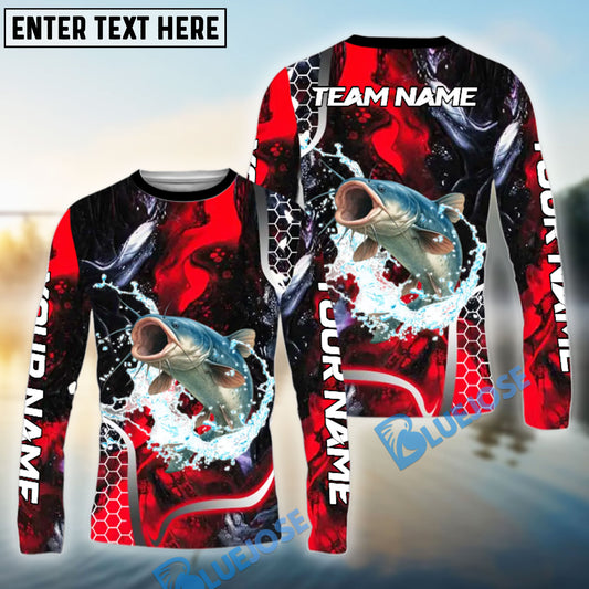 Bluejose Catfish Fishing Red Thunder Custom Name & Team Name 3D Shirts