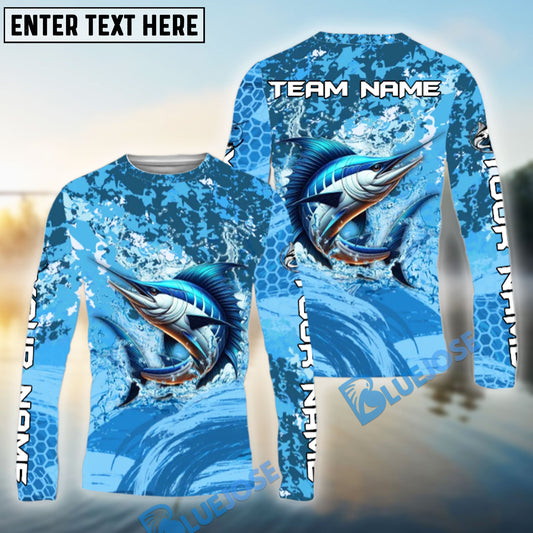 Bluejose Marlin Fishing Catch The Blue Wave Custom Name & Team Name 3D Shirts
