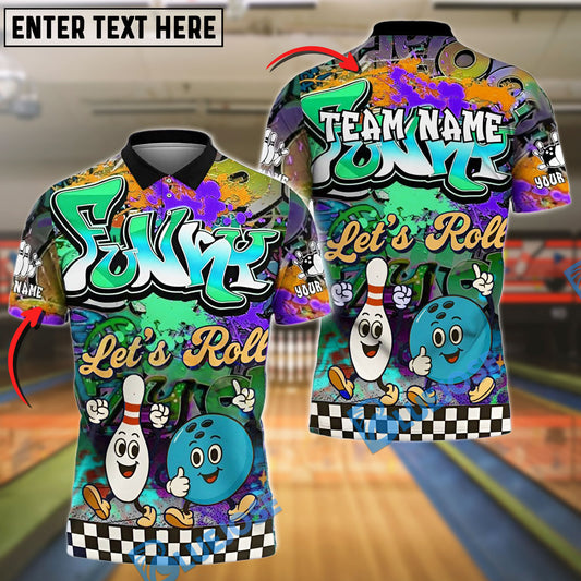BlueJose Funny Let's Roll Bowling Team Customized Name, Team Name 3D Shirt (4 Colors)