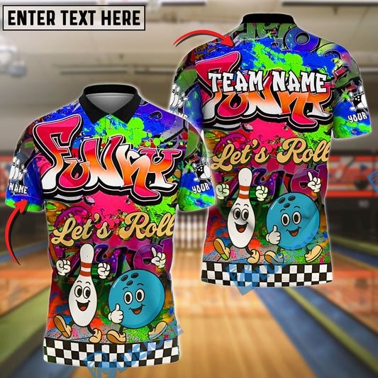 BlueJose Funny Let's Roll Bowling Team Customized Name, Team Name 3D Shirt (4 Colors)